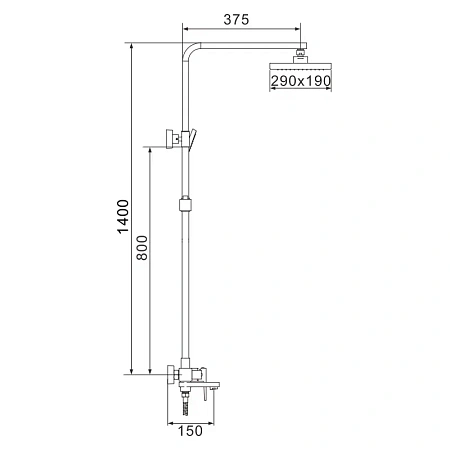 Душевая система Rose R2836H черный Душевая система Rose R2836H черный