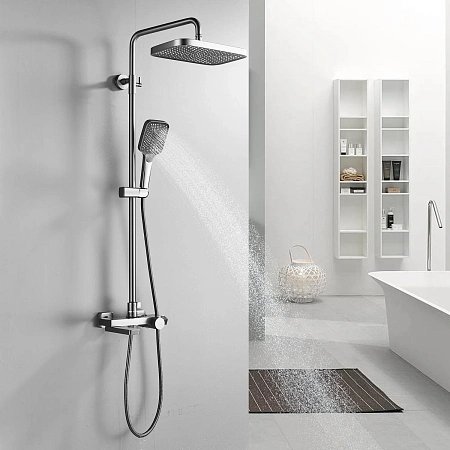 Душевая система Rose R1896T с термостатом, пепельный Душевая система Rose R1896T с термостатом, пепельный