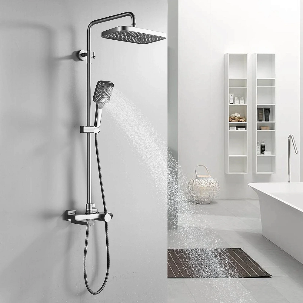 Душевая система Rose R1896T с термостатом, пепельный — Изображение 3