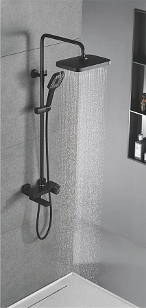 Душевая система Rose R1896H с термостатом, черный Душевая система Rose R1896H с термостатом, черный