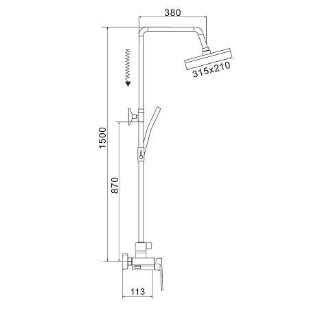 Душевая система Rose R1836T-6 пепельный Душевая система Rose R1836T-6 пепельный