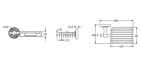 Мыльница Rose RG1004Q бронза Мыльница Rose RG1004Q бронза