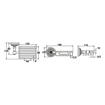Мыльница Rose RG1404Q бронза Мыльница Rose RG1404Q бронза