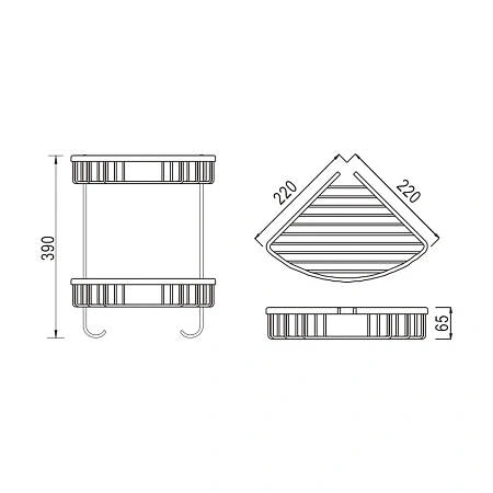Полка Rose RW12Q угловая, двухъярусная, бронза Полка Rose RW12Q угловая, двухъярусная, бронза
