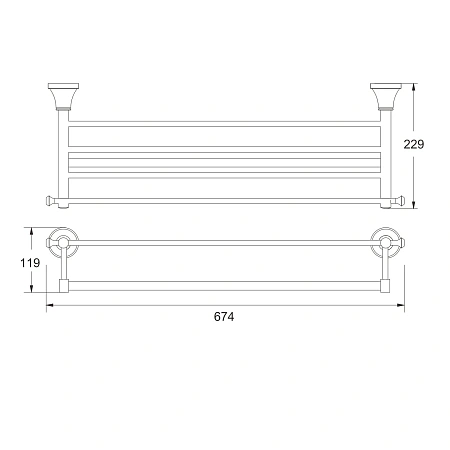 Полотенцедержатель Rose RG1908T пепельный Полотенцедержатель Rose RG1908T пепельный