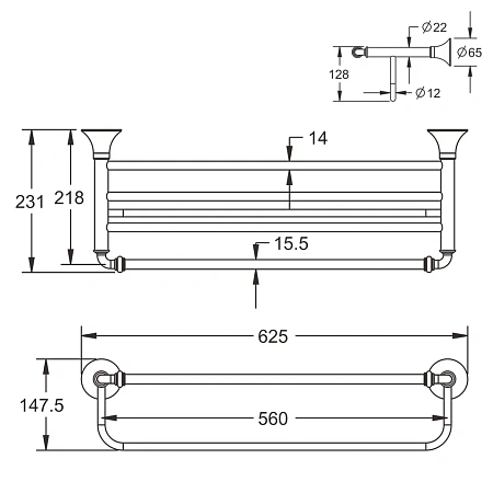 Полотенцедержатель Rose RG1208 хром Полотенцедержатель Rose RG1208 хром