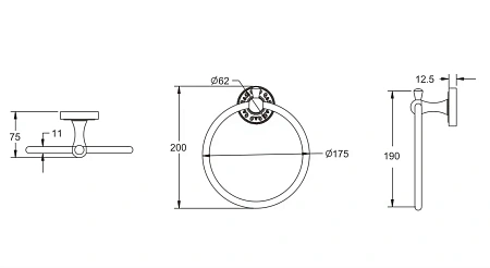 Полотенцедержатель Rose RG1006Q бронза Полотенцедержатель Rose RG1006Q бронза