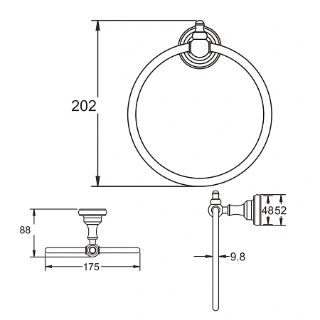 Полотенцедержатель Rose RG1106Q бронза Полотенцедержатель Rose RG1106Q бронза