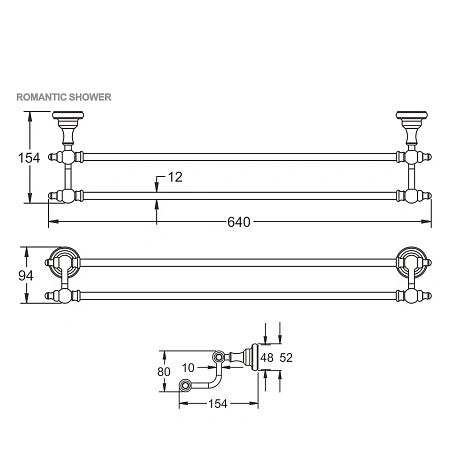 Полотенцедержатель Rose RG1127Q бронза Полотенцедержатель Rose RG1127Q бронза