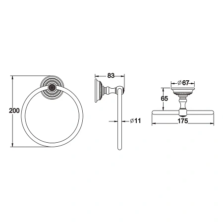 Полотенцедержатель Rose RG1406Q бронза Полотенцедержатель Rose RG1406Q бронза