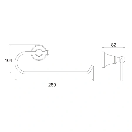 Полотенцедержатель Rose RG1906T пепельный Полотенцедержатель Rose RG1906T пепельный