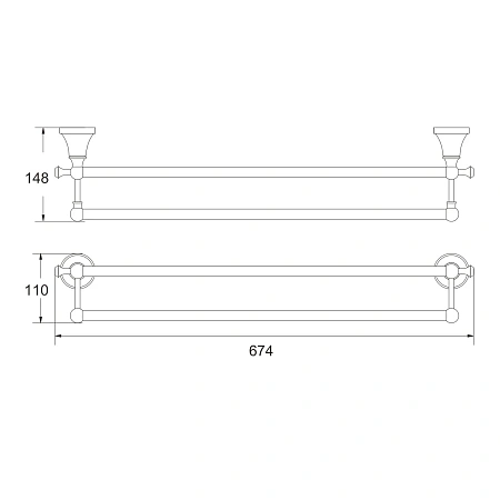 Полотенцедержатель Rose RG1927T пепельный Полотенцедержатель Rose RG1927T пепельный