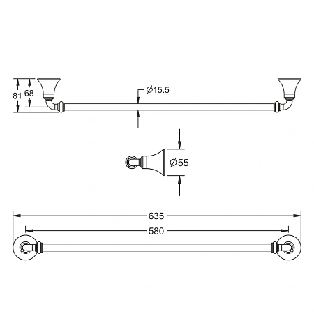 Полотенцедержатель Rose RG1217 хром Полотенцедержатель Rose RG1217 хром