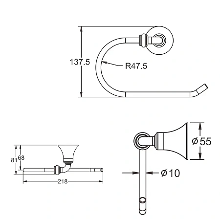 Полотенцедержатель Rose RG1206 хром Полотенцедержатель Rose RG1206 хром