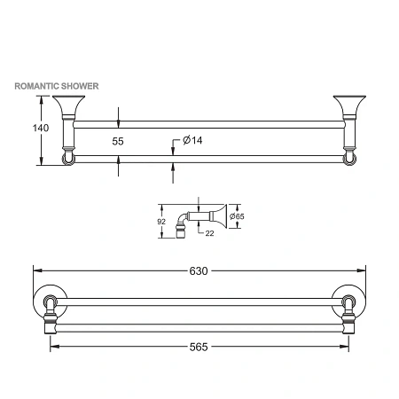 Полотенцедержатель Rose RG1227 хром Полотенцедержатель Rose RG1227 хром