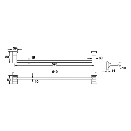 Полотенцедержатель Rose RG1617 хром Полотенцедержатель Rose RG1617 хром