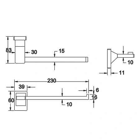 Полотенцедержатель Rose RG1606 хром Полотенцедержатель Rose RG1606 хром