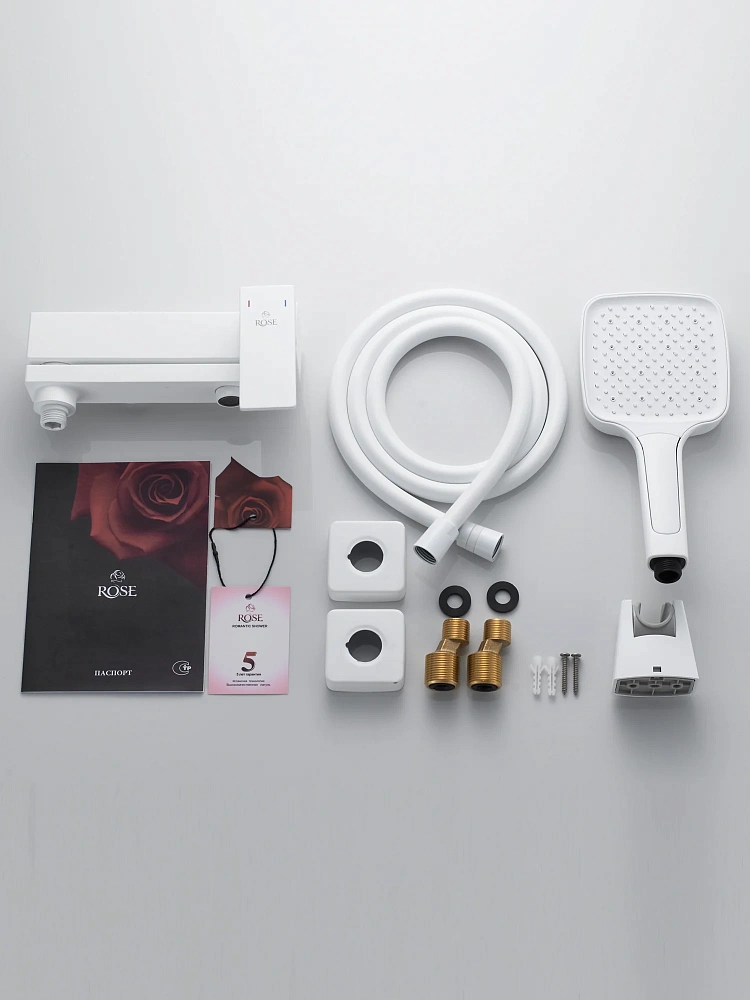 Смеситель для ванны Rose R2802C белый — Изображение 3