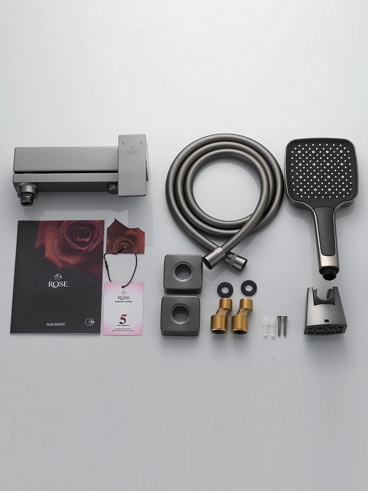 Смеситель для ванны Rose R2802T оружейная сталь — Изображение 3