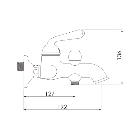 Смеситель для ванны Rose R0202Q бронза Смеситель для ванны Rose R0202Q бронза