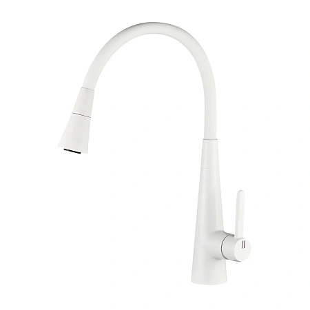Смеситель для кухни Rose R213C с гибким изливом, белый Смеситель для кухни Rose R213C с гибким изливом, белый