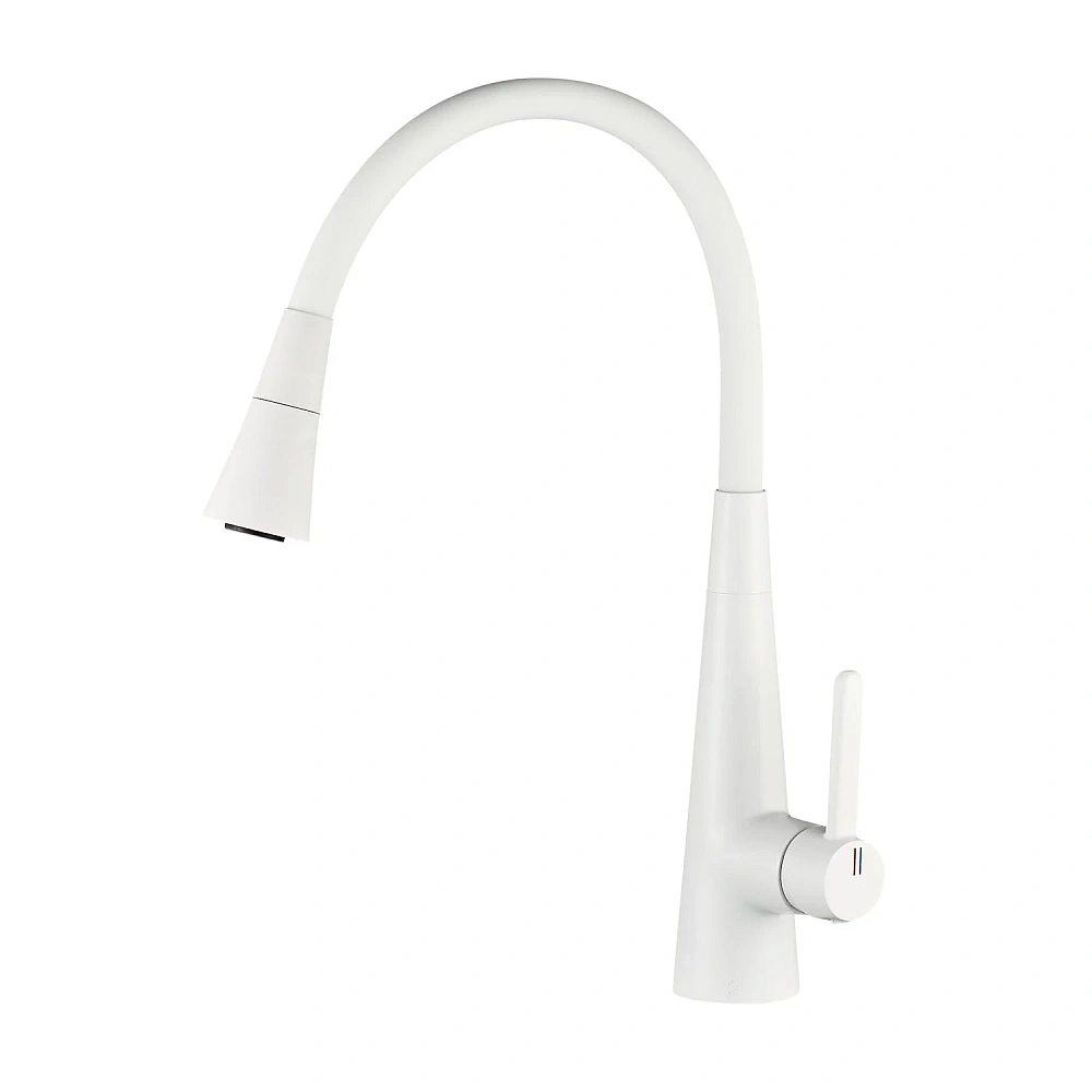 Смеситель для кухни Rose R213C с гибким изливом, белый — Изображение 1