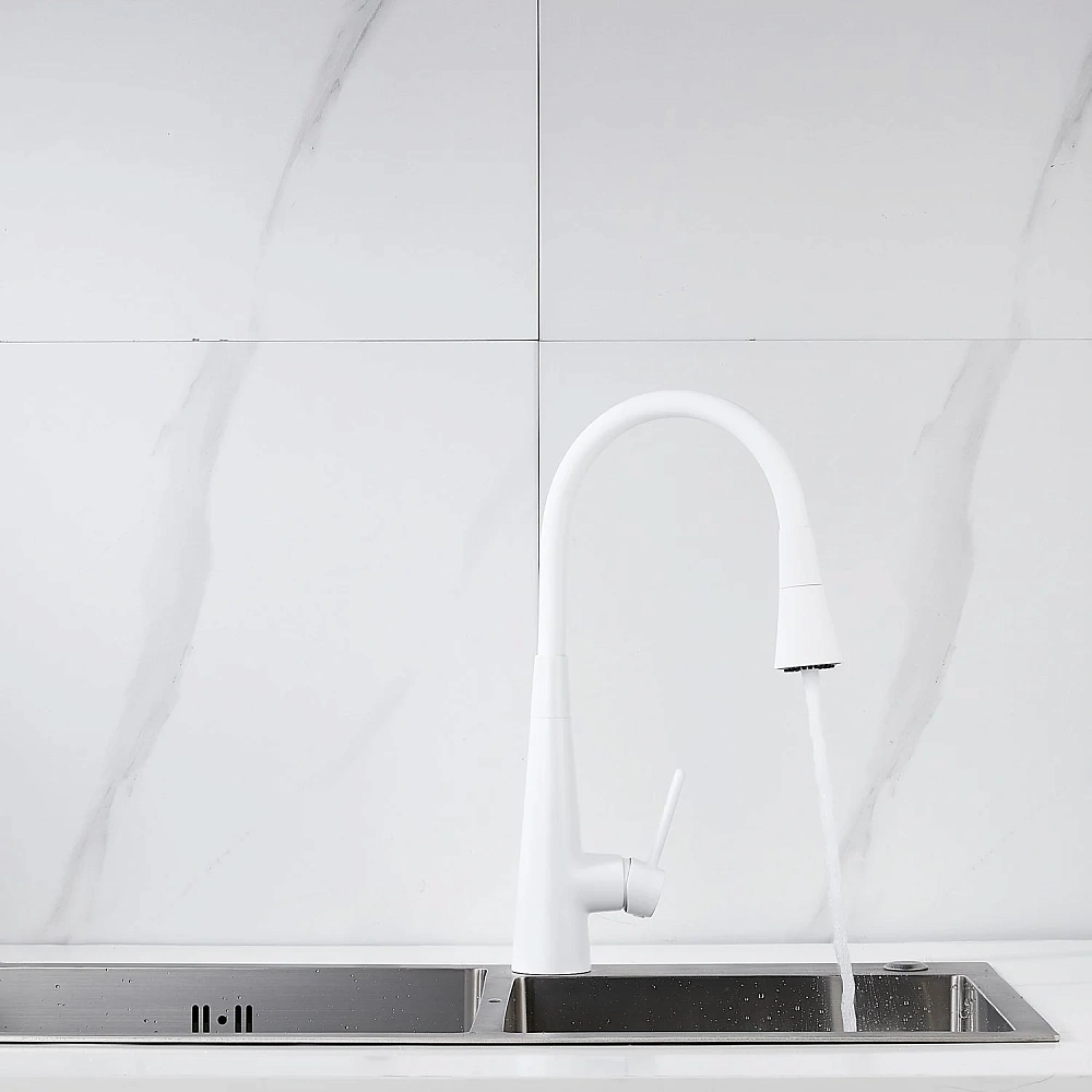 Смеситель для кухни Rose R213C с гибким изливом, белый — Изображение 19