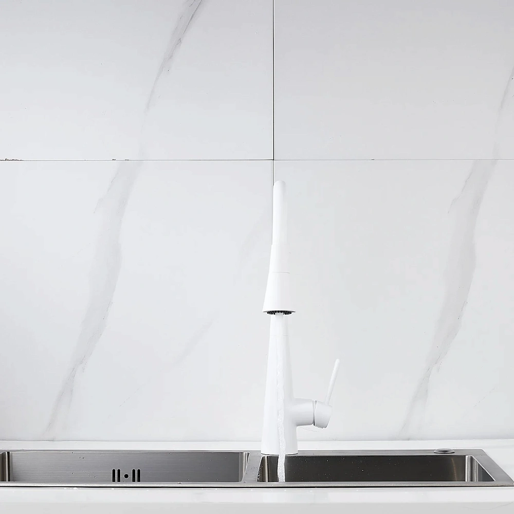 Смеситель для кухни Rose R213C с гибким изливом, белый — Изображение 21