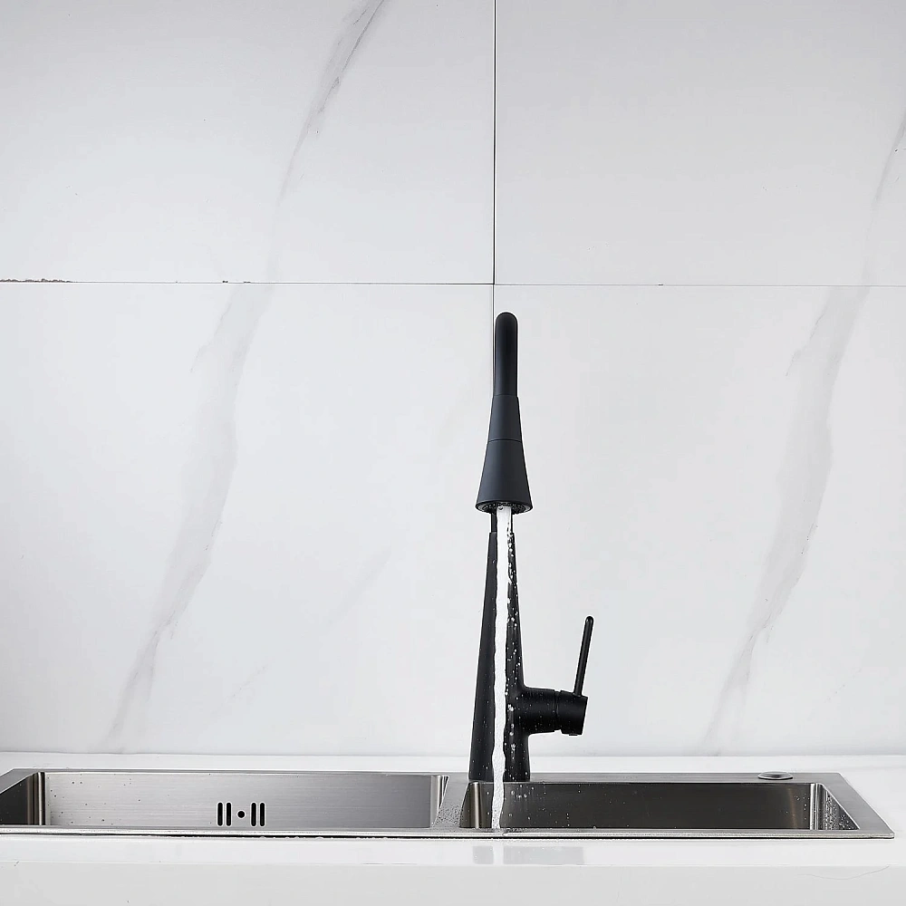 Смеситель для кухни Rose R213H с гибким изливом, черный — Изображение 8