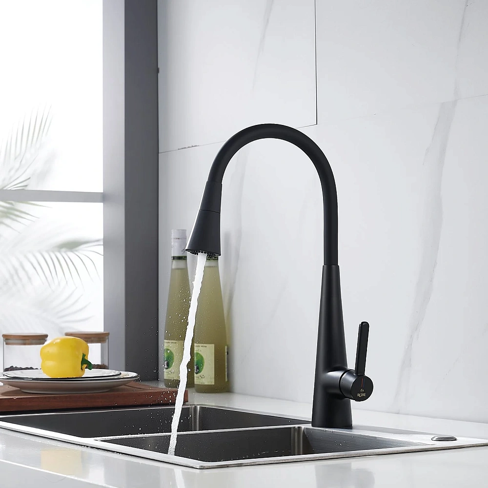 Смеситель для кухни Rose R213H с гибким изливом, черный — Изображение 19