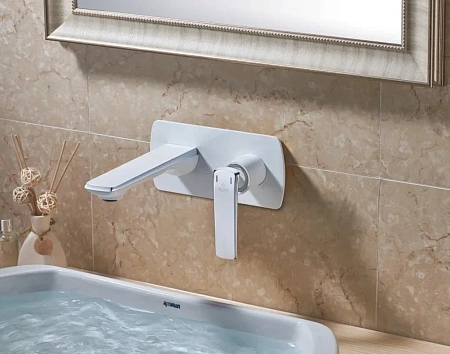 Смеситель для раковины Rose R13F R1341F встраиваемый, белый/хром Смеситель для раковины Rose R13F R1341F встраиваемый, белый/хром