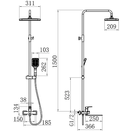 Душевая система Savol S-DG1145C золото матовое Душевая система Savol S-DG1145C золото матовое