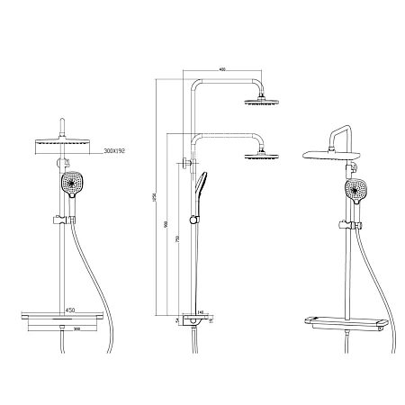 Душевая система Savol SK-H3145W белый Душевая система Savol SK-H3145W белый