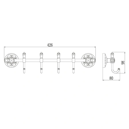 Крючок Savol S-005874C бронза Крючок Savol S-005874C бронза