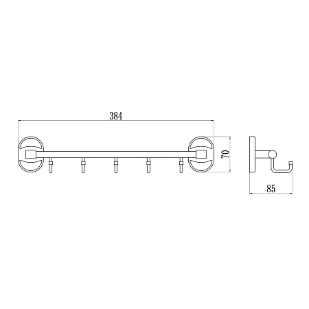 Крючок Savol S-008205-1 хром Крючок Savol S-008205-1 хром