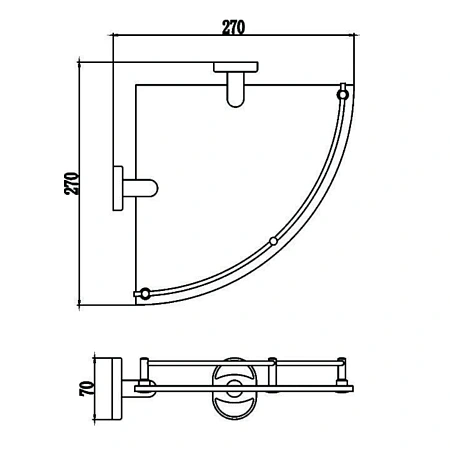 Полка Savol S-007073 угловая, хром Полка Savol S-007073 угловая, хром