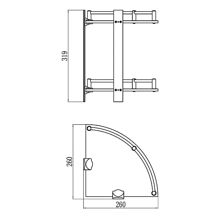 Полка Savol S-003021 угловая, хром Полка Savol S-003021 угловая, хром
