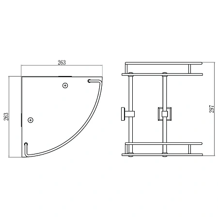 Полка Savol S-095322 угловая, хром Полка Savol S-095322 угловая, хром
