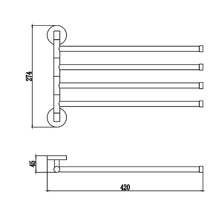 Полотенцедержатель Savol S-008704 хром Полотенцедержатель Savol S-008704 хром