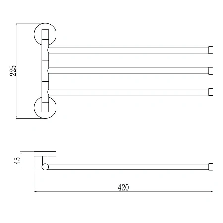 Полотенцедержатель Savol S-008703 хром Полотенцедержатель Savol S-008703 хром