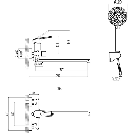 Смеситель для ванны Savol S-600609A хром Смеситель для ванны Savol S-600609A хром