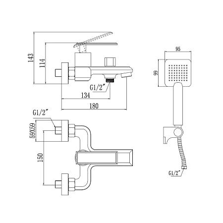 Смеситель для ванны Savol S-600103T хром Смеситель для ванны Savol S-600103T хром
