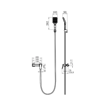 Смеситель для душа Savol S-DG2323Q графит Смеситель для душа Savol S-DG2323Q графит