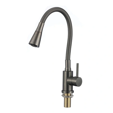 Смеситель для кухни Savol S-3002QM-06 с гибким изливом, графит Смеситель для кухни Savol S-3002QM-06 с гибким изливом, графит