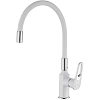 Смеситель для кухни Savol S-600606AW с гибким изливом, хром/белый Смеситель для кухни Savol S-600606AW с гибким изливом, хром/белый