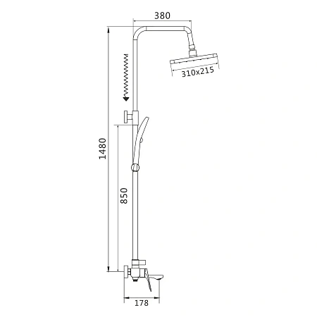 Душевая система Shevanik S9136H черный Душевая система Shevanik S9136H черный