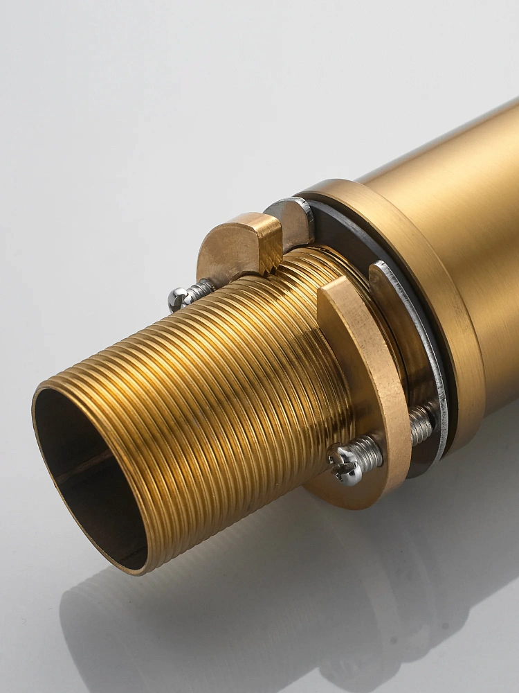 Смеситель для кухни Shevanik S478G с гибким изливом и подключением фильтра, золотой сатин — Изображение 6