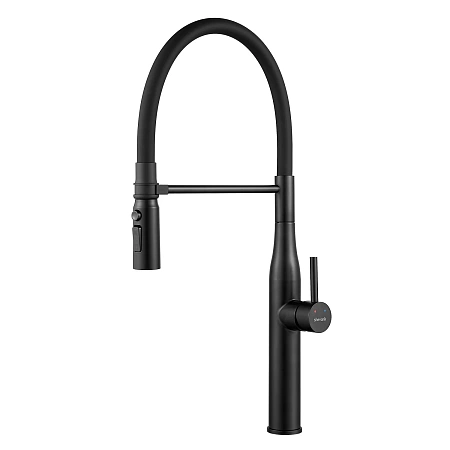 Смеситель для кухни Shevanik S123H-3 с гибким изливом, черный Смеситель для кухни Shevanik S123H-3 с гибким изливом, черный