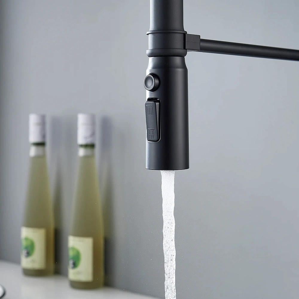 Смеситель для кухни Shevanik S123H-3 с гибким изливом, черный — Изображение 16