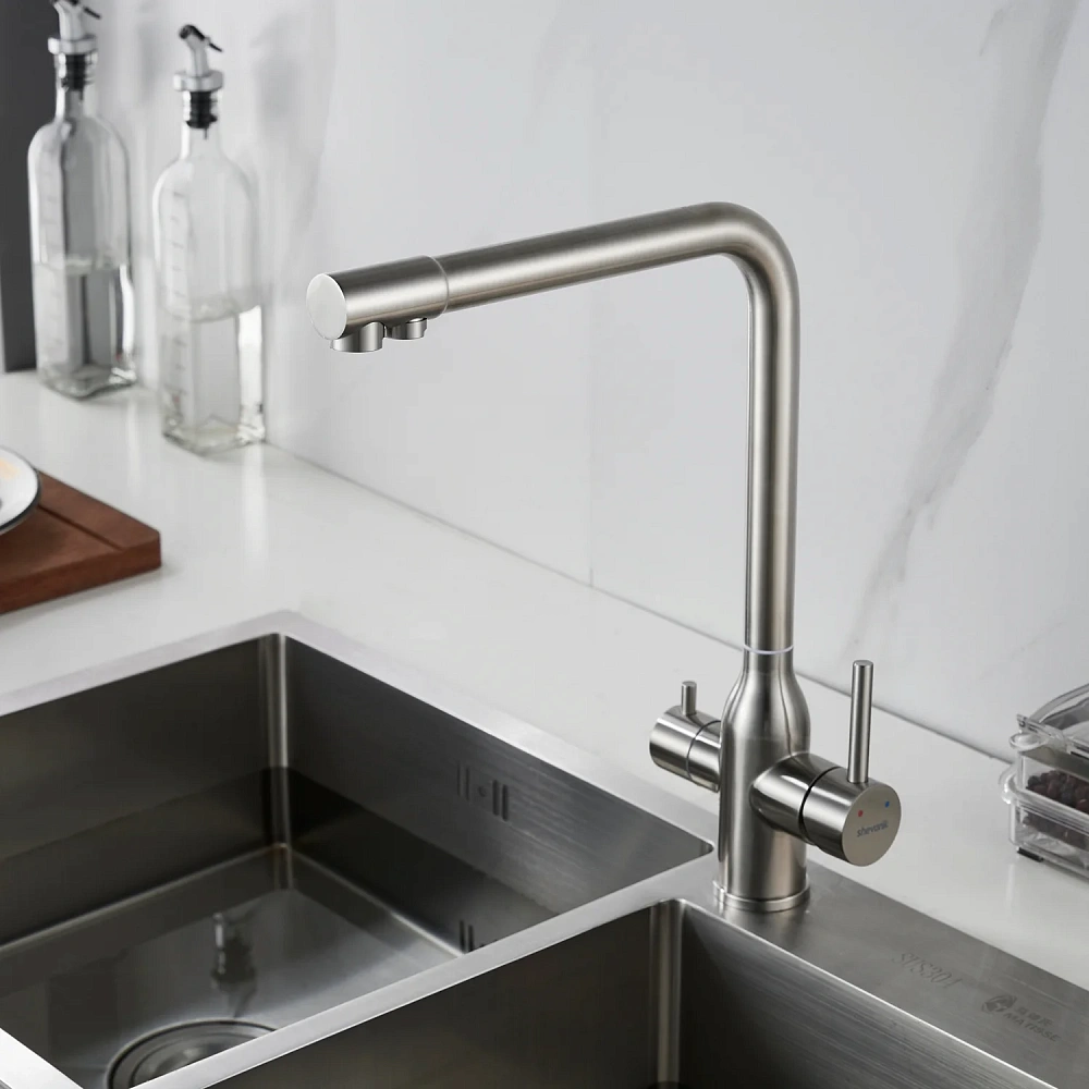 Смеситель для кухни Shevanik S248L с подключением к фильтру, сатин — Изображение 19
